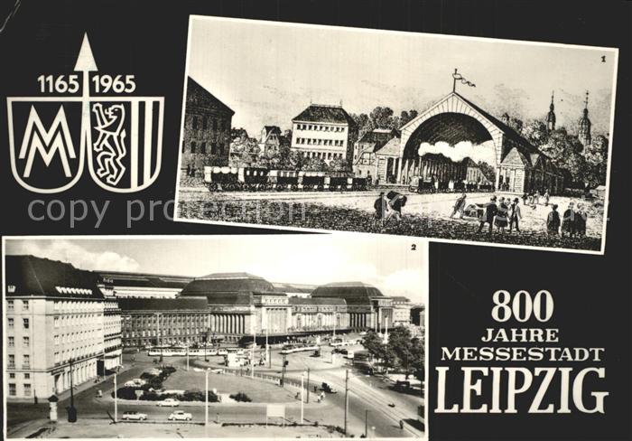 LEIPZIG Sachsen 800 Jahre Messestadt Alte Dresdner Bahnhof Holzschnitt um 1840 H