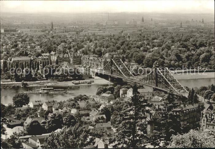 DRESDEN Elbe Panorama Blick von den Loschwitzhoehen Bruecke