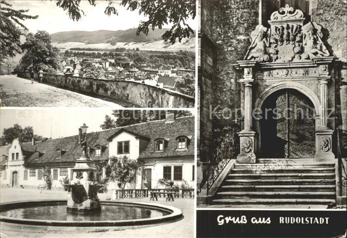 Rudolstadt Heidecksburg Brunnen Burghof Portal Stadtkirche