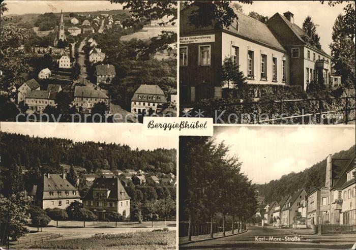 Berggiesshuebel Ortsansicht mit Kirche Clubhaus Karl Marx Strasse
