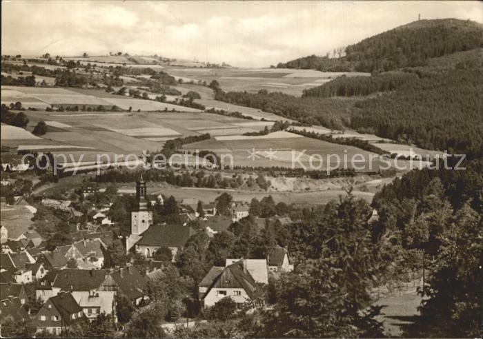 Geising Erzgebirge Ortsansicht mit Kirche