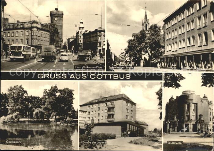 Cottbus Ernst Thaelmann Platz Spremberger Strasse Goethepark Strasse der Jugend
