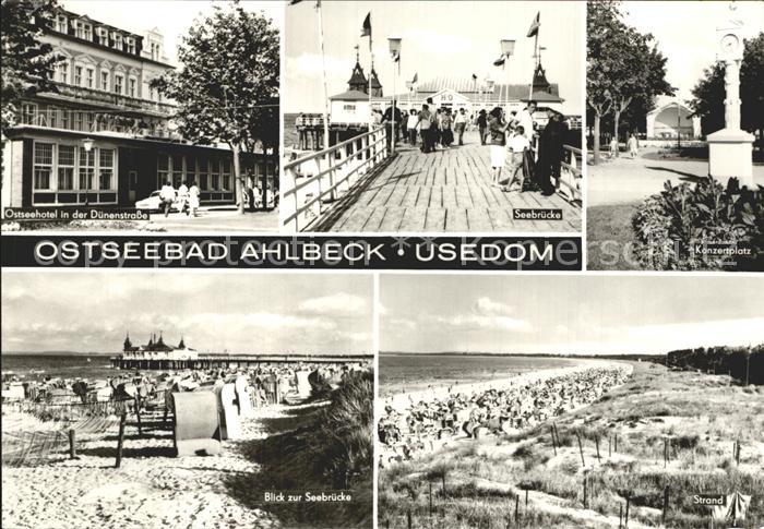 Ahlbeck Ostseebad Ostseehotel Duenenstrasse Seebruecke Konzertplatz Uhr Strand