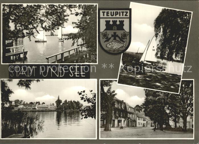 Teupitz Ortspartie See Segelboot Wappen