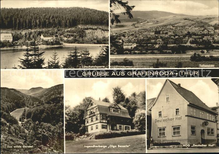 Graefenroda Luetschetalsperre Panorama HOG Deutscher Hof Jugendherberge Geratal