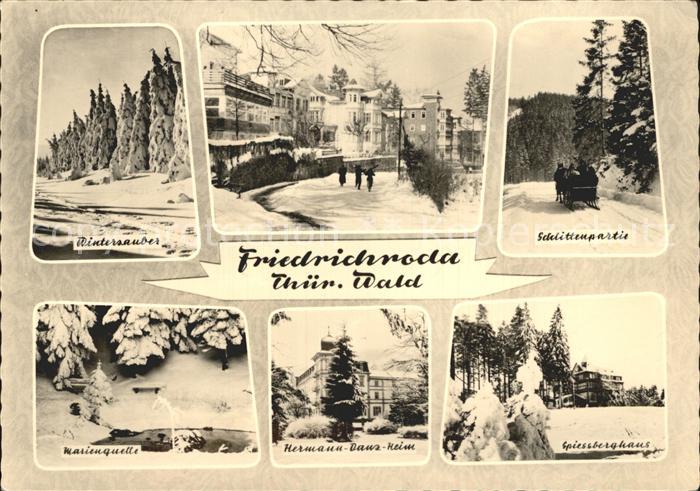 Friedrichroda Winterzauber Schlittenpartie Spiessberghaus Hermann Danz Heim Mari