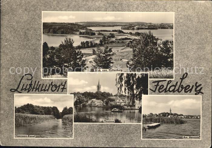 Feldberg Mecklenburg Panorama Blick vom Huettenberg Haussee Seerosen Kanal