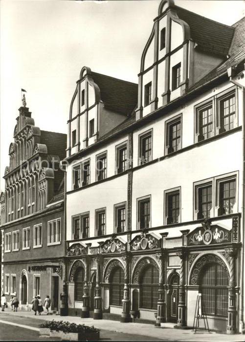 Weimar Thueringen Cranachhaus Stadthaus Marktplatz Fassadenmalerei