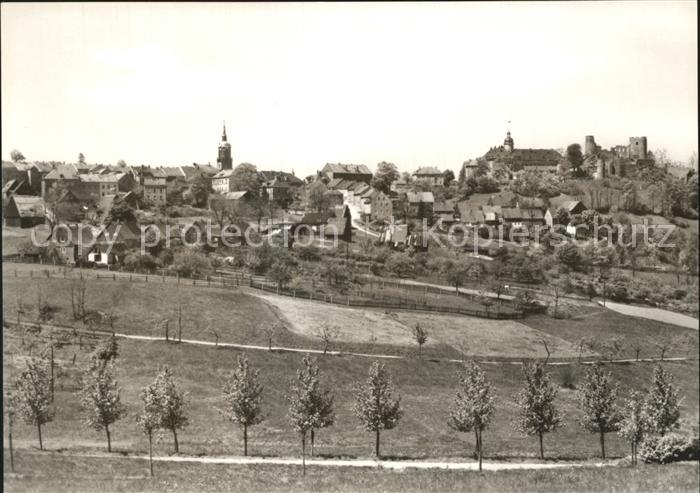 Frauenstein Sachsen Ortsansicht mit Kirche Burgruine