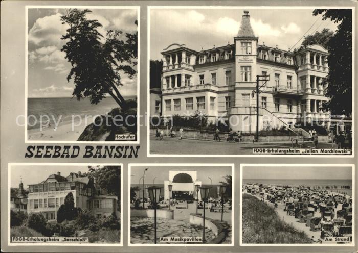 Bansin Ostseebad Hochufer FDGB Erholungsheime Musikpavillon Strand