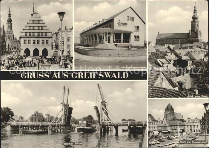 Greifswald Mecklenburg Vorpommern Rathaus Universitaetsapotheke Dom Platz der Fr