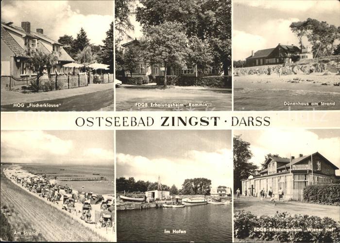 Zingst Ostseebad HOG Fischerklause FDGB Erholungsheime Duenenhaus Strand Hafen