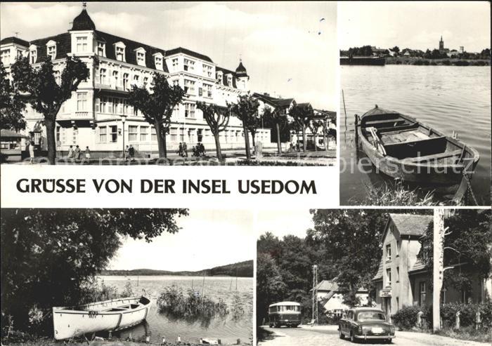 Usedom Mecklenburg-Vorpommern Hotel Restaurant Uferpartie Boot Strassenpartie