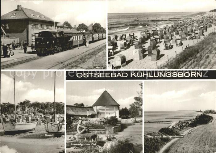 Kuehlungsborn Ostseebad Baederbahn Molly Dampflokomotive Strand Konzertgarten We