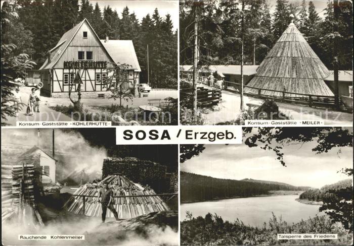 Sosa Erzgebirge Konsum Gaststaette Koehlerhuette Meiler Kohlenmeiler Talsperre d