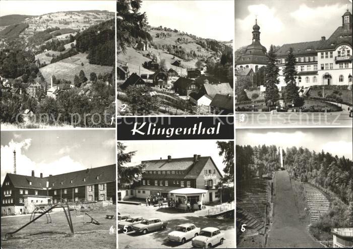 Klingenthal Vogtland Rathaus Kirche Jugendherberge Sporthotel Aschbergschanze OT
