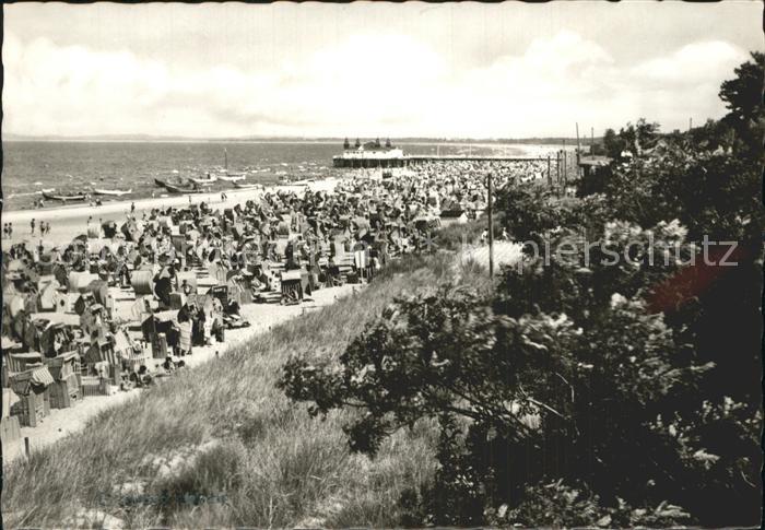 Ahlbeck Ostseebad Strand mit Blick zur Seebruecke