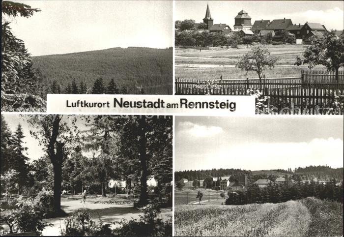Neustadt Rennsteig Panorama Reischeltal Haube Ortsansicht Kirche Kurpark Platz d