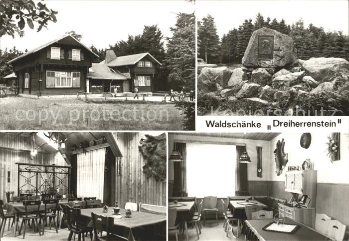 Brotterode Waldschaenke Dreiherrenstein am Rennsteig Gedenkstein
