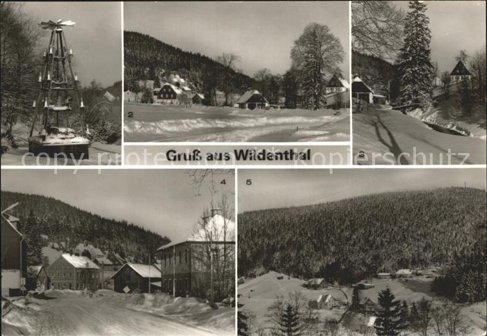 Wildenthal Eibenstock Pyramide Ortsansicht Grosse Bockau Auersberg Winterpanoram