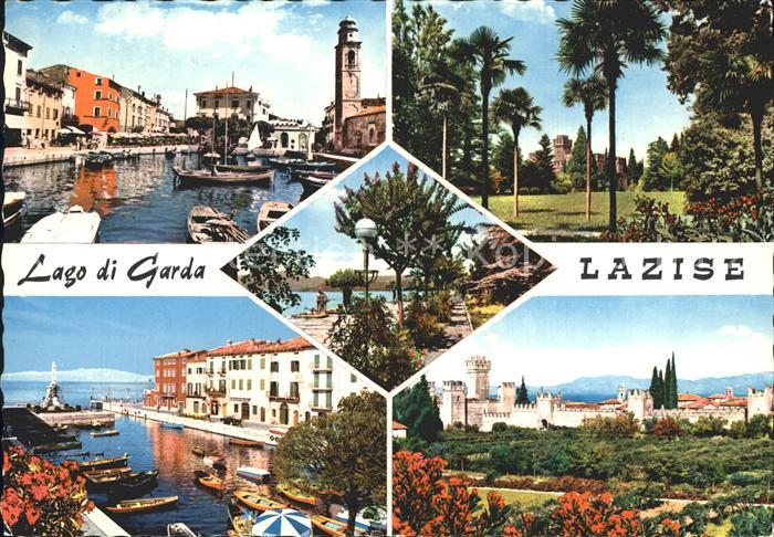 Lazise Lago di Garda Hafen Park Schloss Gardasee