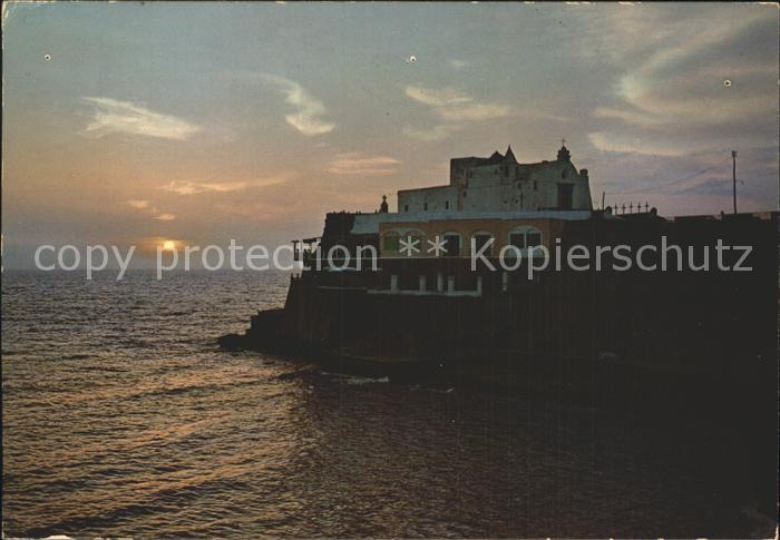 Forio d Ischia Chiesa del Soccorso al tramonto Kirche bei Sonnenuntergang