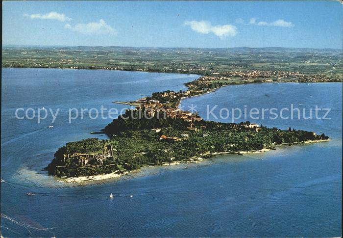 Sirmione Lago di Garda Gardasee Fliegeraufnahme