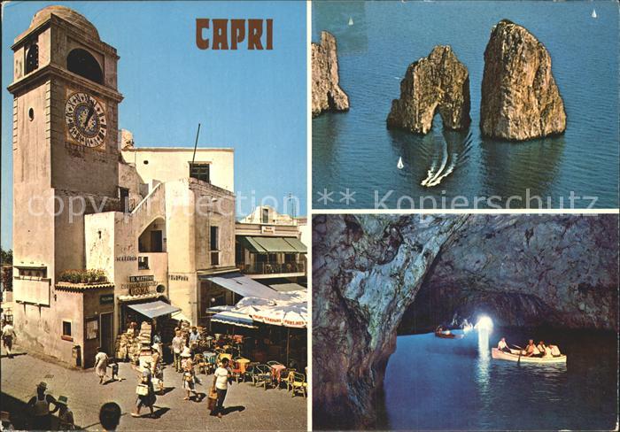 Capri Uhrturm Faraglioni Felsen Blaue Grotte