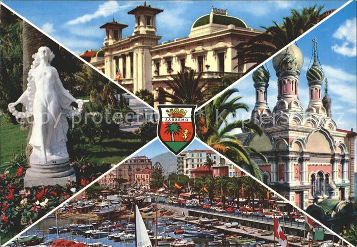 Sanremo Statue Casino Kirche Hafen