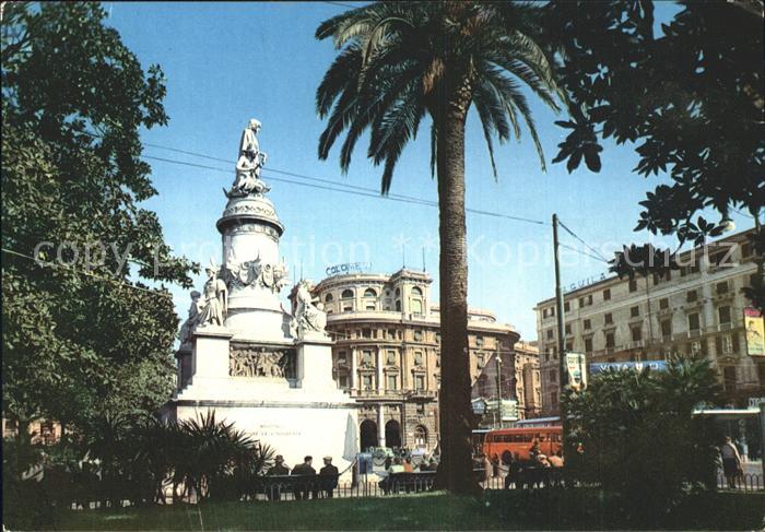 Genova Genua Liguria Piazza Acquaverde Monumento C. Colombo e Grandi Alberghi