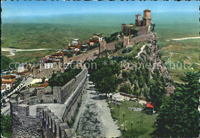 San Marino San Marino Panorama e fiume Marecchia Monte Titano