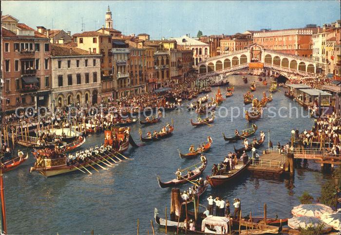 Venezia Venedig Canale Grande e Ponto di Rialto Regata Storica Rialtobruecke His