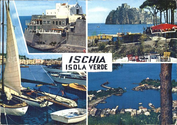 Ischia Isola Verde Chiesa Porto Kirche Hafen Segelboot