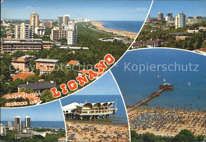 Lignano Hotelanlagen Seebruecke Strand