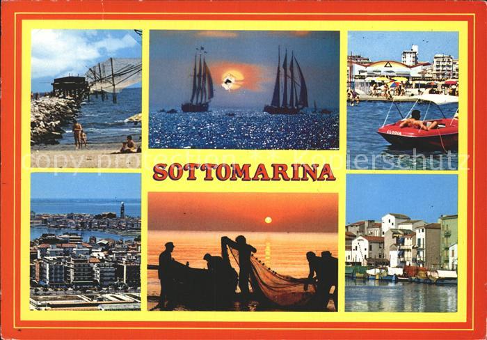 Sottomarina Mole Abendstimmung am Meer Segelboot Fischer