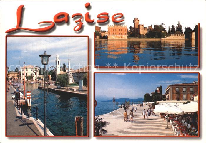 Lazise Lago di Garda Promenade am Gardasee Schloss