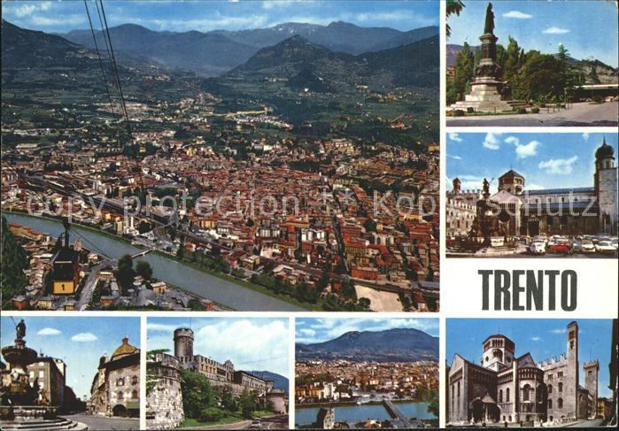 Trento Sehenswuerdigkeiten Panorama Blick von Bergbahn