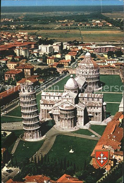 Pisa Piazza del Miracoli veduta aerea Domplatz Schiefe Turm