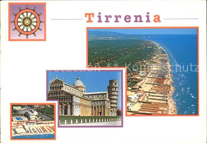Tirrenia Strand Fliegeraufnahme Pisa Dom Schiefer Turm