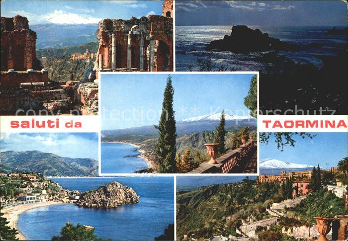 Taormina Sizilien Ruine Panorama Vulkan aetna Schloss