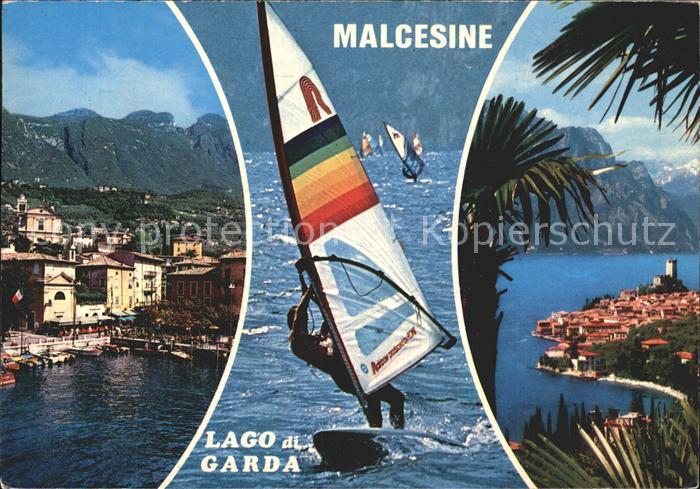 Malcesine Lago di Garda Hafen Windsurfen Gardasee Alpen