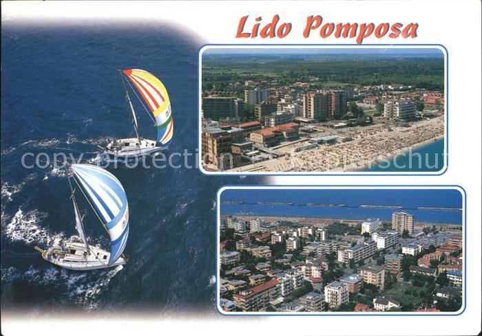 Lido di Pomposa Strand Hotels Segelregatta Fliegeraufnahme