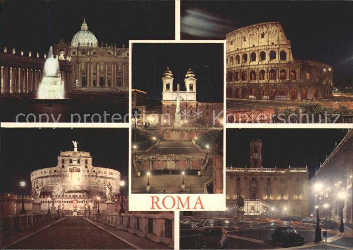 Roma Rom Petersplatz Dom Denkmal Altar des Vaterlandes Arena bei Nacht