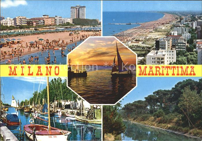 Milano Marittima Strand Hafen Segelboot Sonnenuntergang