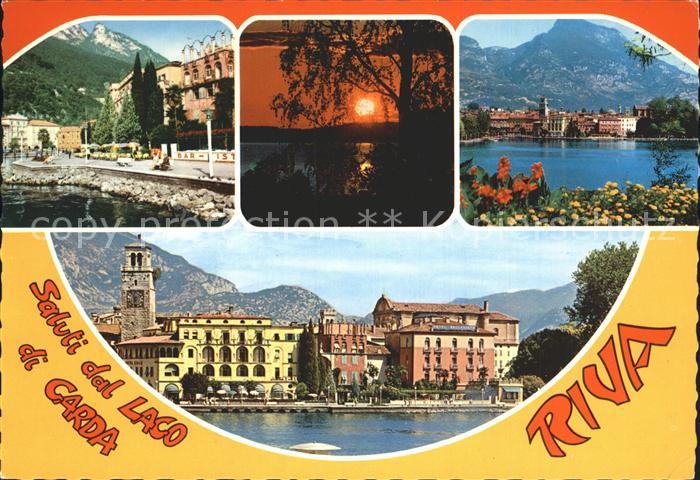 Riva del Garda Teilansichten Gardasee Sonnenuntergang