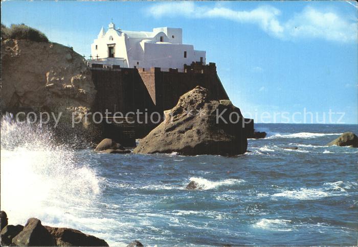 Forio d Ischia Chiesa del Soccorso Kirche Kueste Brandung