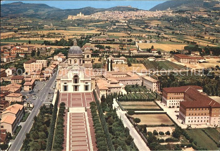 Assisi Umbria Basilica Patriarcale di Santa Maria degli Angeli veduta aerea Basi