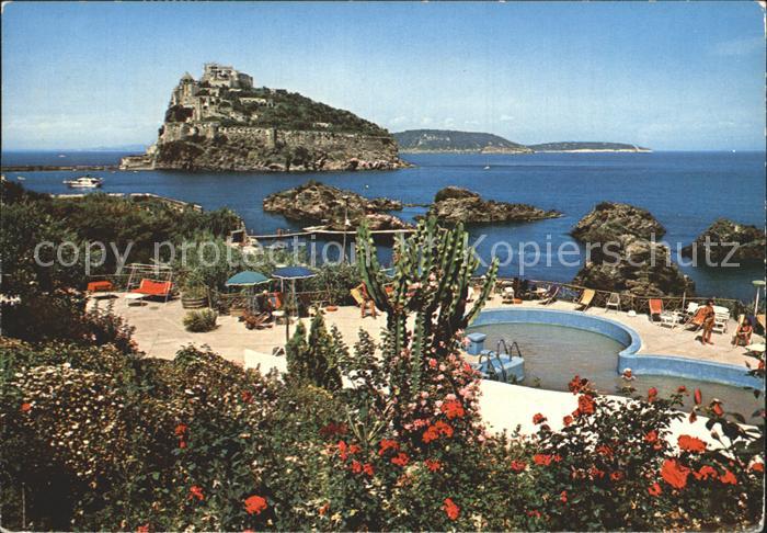 Ischia Castello e scoglia Santa Anna Schloss Felsenriff Swimming Pool