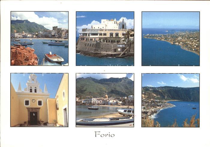 Forio d Ischia Alcuni scorci caratteristici Hafen Kirche Fliegeraufnahme