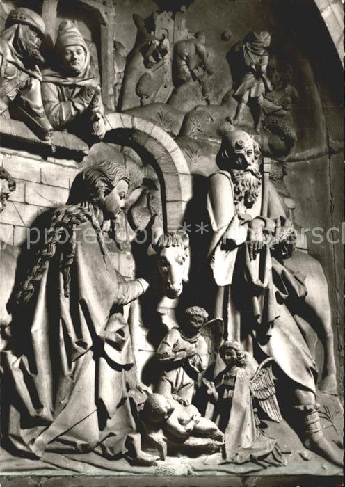 Worms Rhein Geburt Christi Ausschnitt aus dem Kreuzgangrelief im Dom